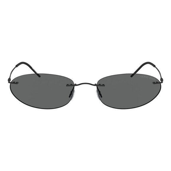 New GIORGIO ARMANI Black Rimless Round AR1508M 3001/87 Sunglasses Women - Picture 2 of 7